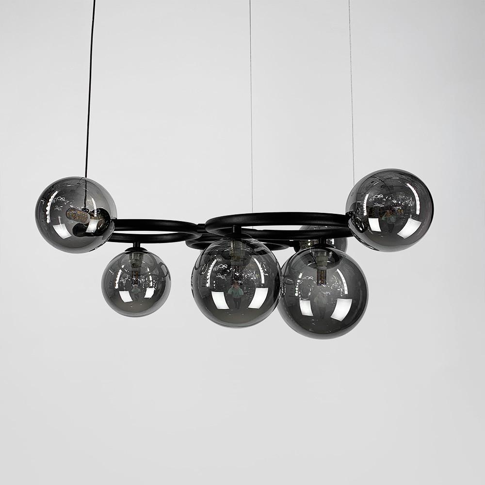 Люстра Gorizia на 7 графитовых плафонов Черный (sg 44/7 bk/gr) - фото 2 Люстра Gorizia на 7 графитовых плафонов Черный (sg 44/7 bk/gr) - фото 2