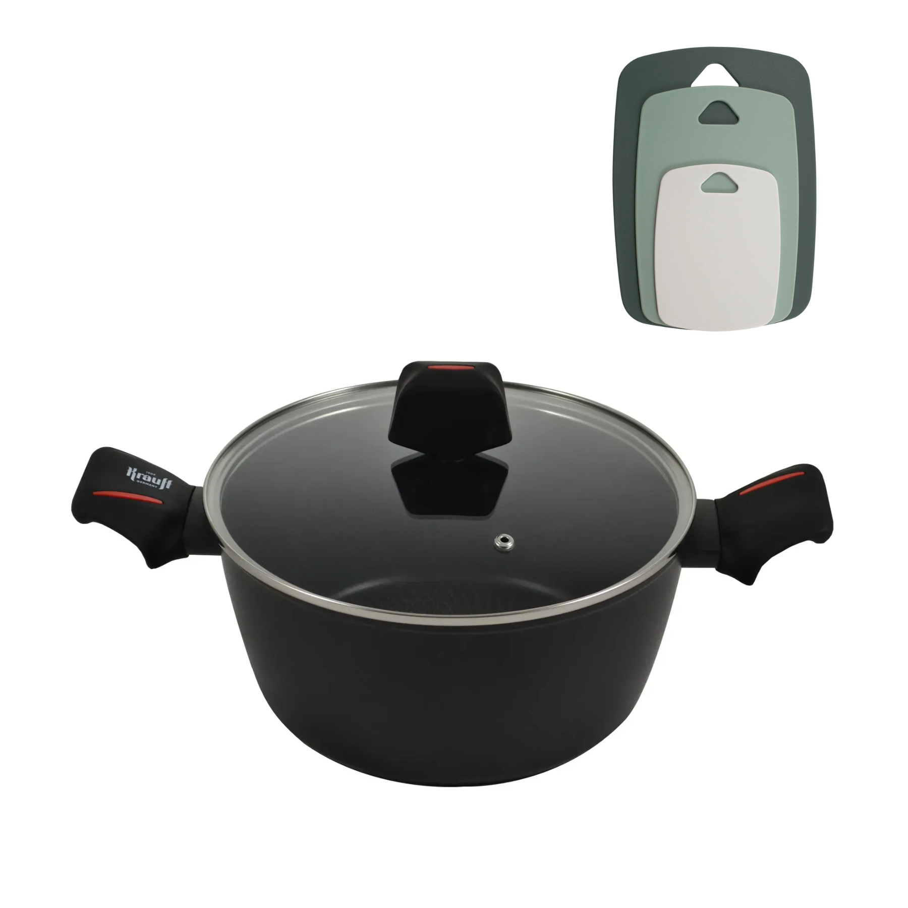 Кастрюля Krauff Smart Fry со стеклянной крышкой и кухонніми принадлежностями (55-333-535) Кастрюля Krauff Smart Fry со стеклянной крышкой и кухонніми принадлежностями (55-333-535)