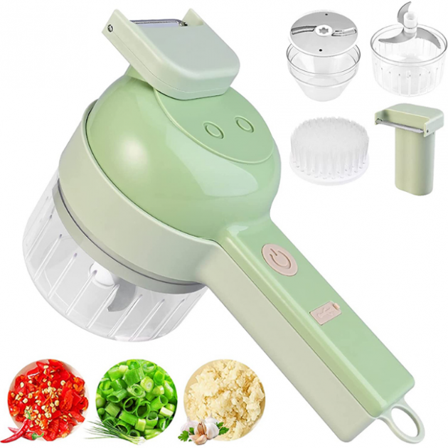 Подрібнювач для овочів ручний Food Chopper електрична 4в1 - фото 7