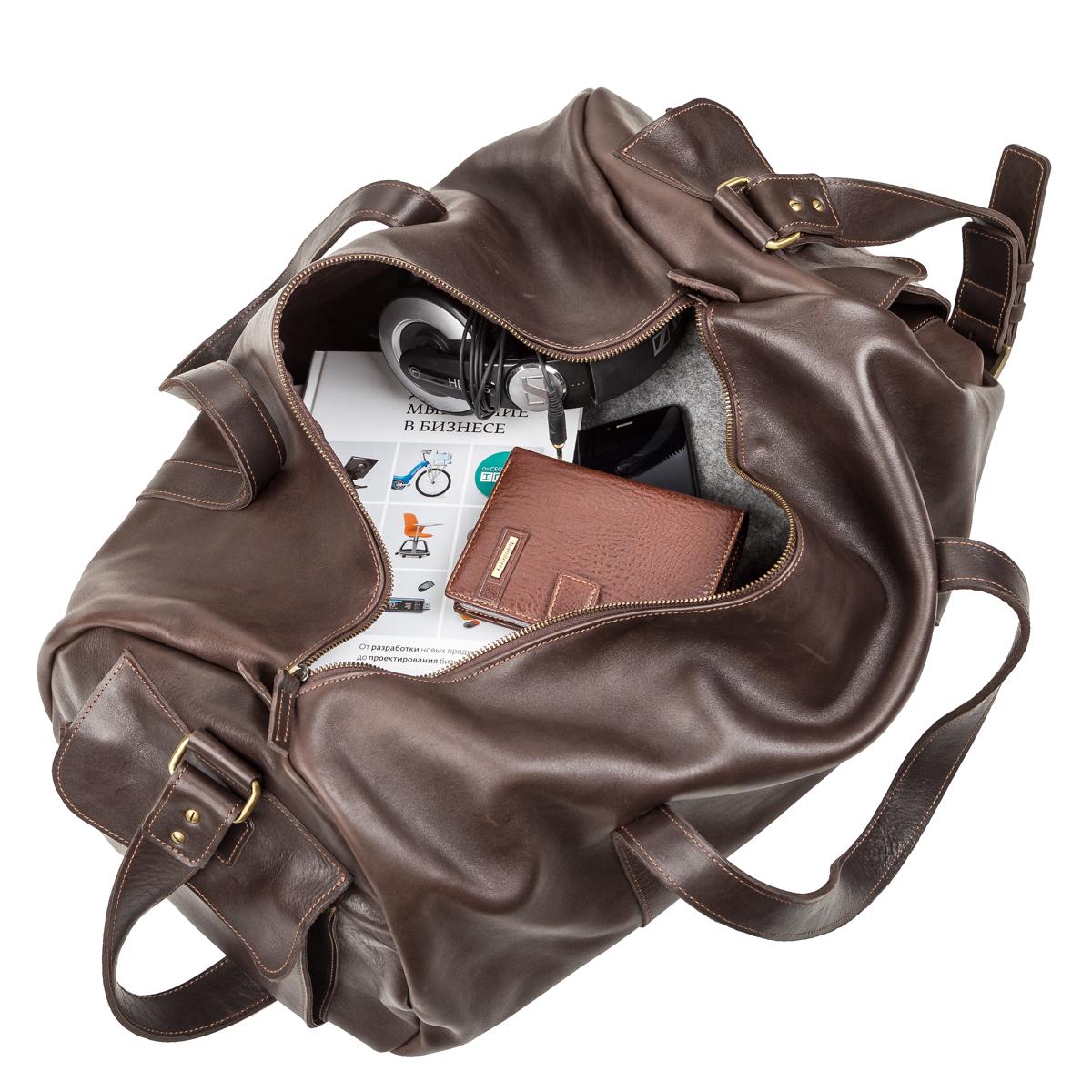 Дорожная сумка Grande Pelle 11044 Коричневый - фото 7