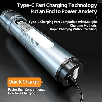 Ліхтар акумуляторний Warsun NB011000lm USB Type‑C 18650 на 2800 mAh з функцією Powerbank бокове світло Сірий (FLASH‑WARSUN‑NB01) - фото 6 Ліхтар акумуляторний Warsun NB011000lm USB Type‑C 18650 на 2800 mAh з функцією Powerbank бокове світло Сірий (FLASH‑WARSUN‑NB01) - фото 6