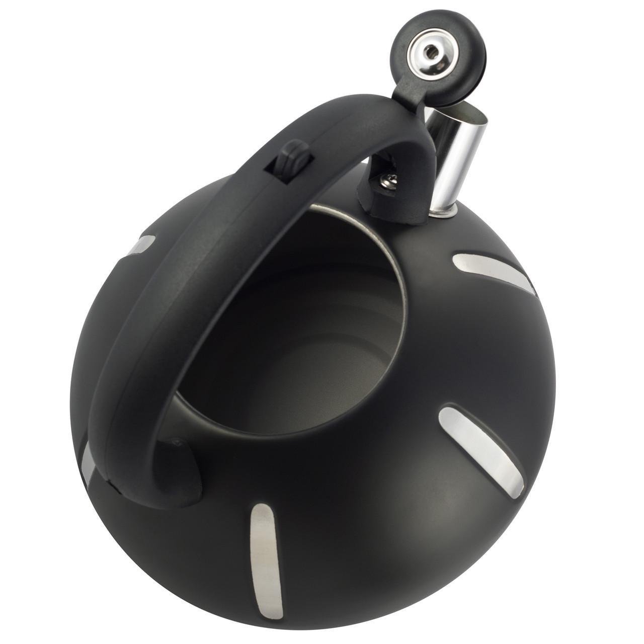 Чайник со свистком и нейлоновой ручкой Ofenbach Vizo из нержавеющей стали для индукции и газа 2 л Черный (100303) - фото 6 Чайник со свистком и нейлоновой ручкой Ofenbach Vizo из нержавеющей стали для индукции и газа 2 л Черный (100303) - фото 6