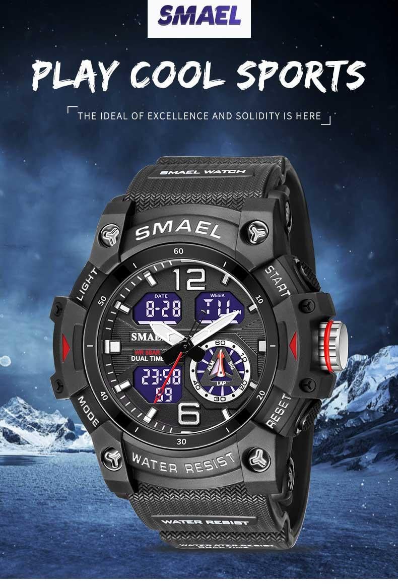 Годинник чоловічий наручний Smael 8007 watсh Black (15170) - фото 4