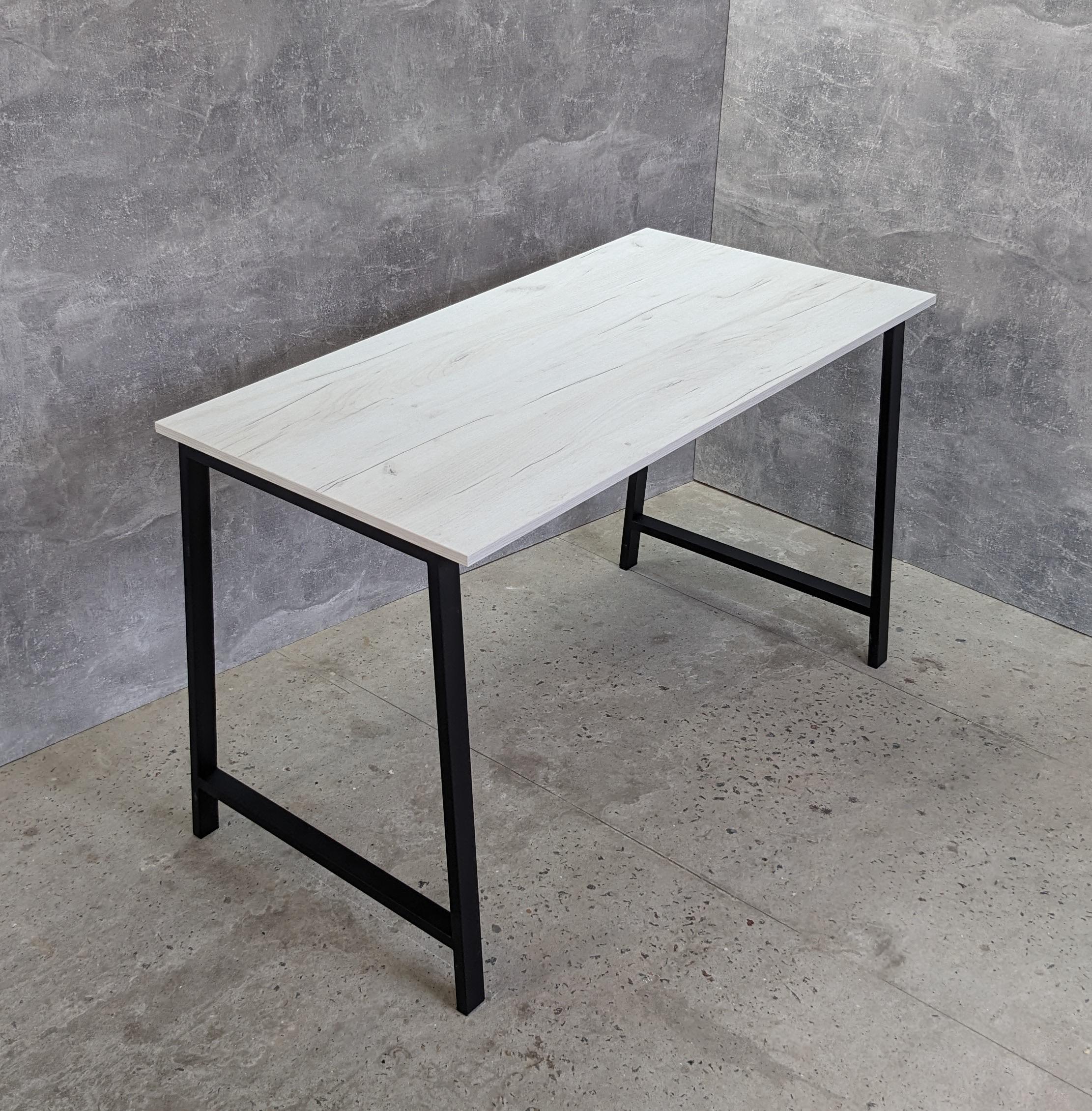 Стол письменный в стиле Лофт М7 1200x600x16 мм/40x20 мм Дуб Крафт Белый (28949917)