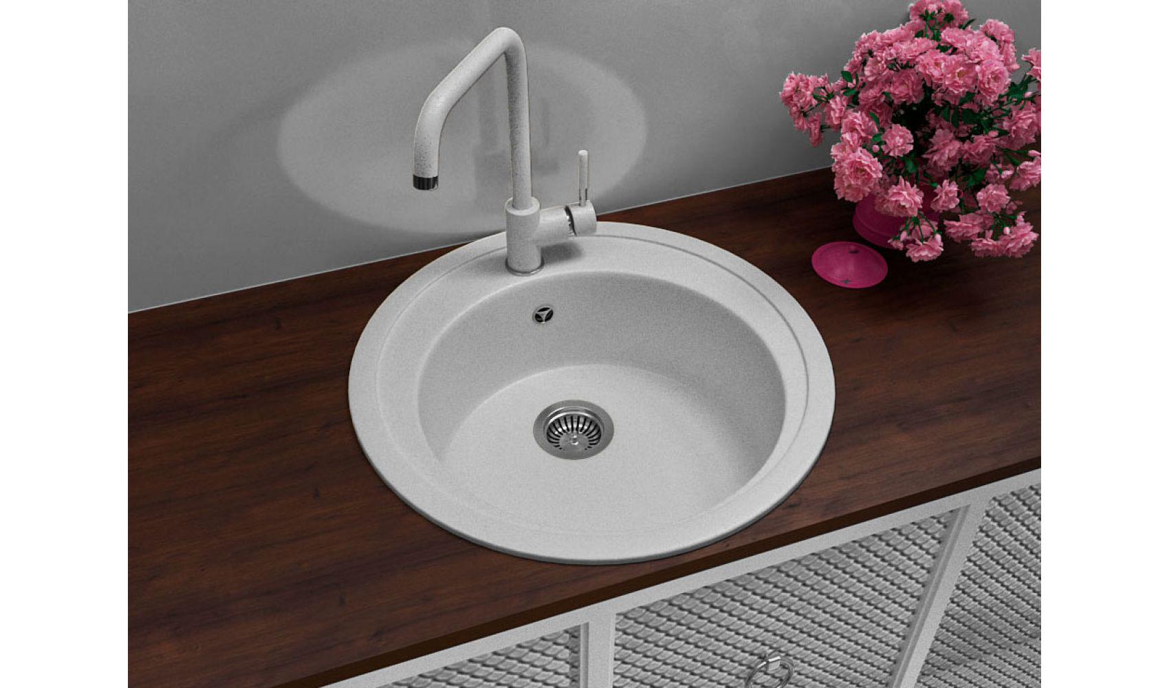 Кухонная мойка Lexona Blansh гранитная з краном Серый - фото 4