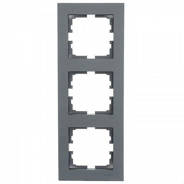 Рамка 3-местная вертикальная Lezard Vesna Шеффилд Грей