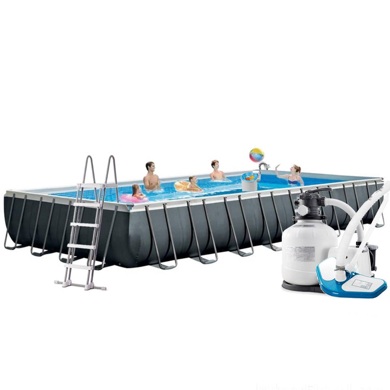 Бассейн каркасный Intex 26378 стремянка/тент/подстилка/набор по уходу/сетка 975х488х132 см 10 000 л/час (170406)