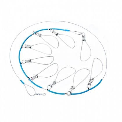 Кукан рыболовный на 9 карабинов металлический трос (1649705883)