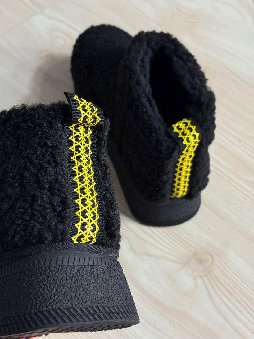 Угги женские Hengji 37-1 с мехом тедди на платформе р. 36 Черный (4970) - фото 8