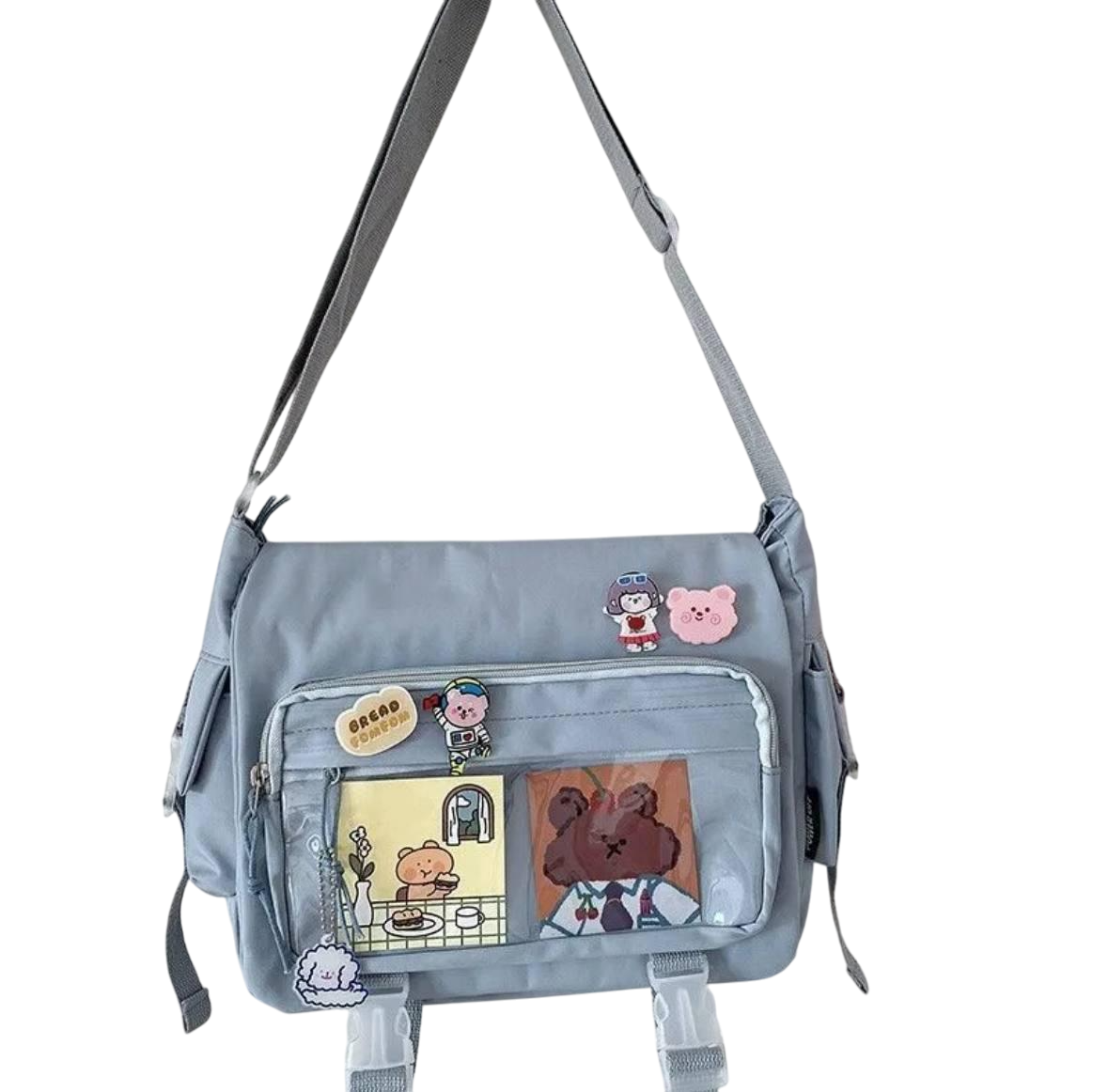 Сумка женская с карманами для школы/университета готическая Синий (А568)