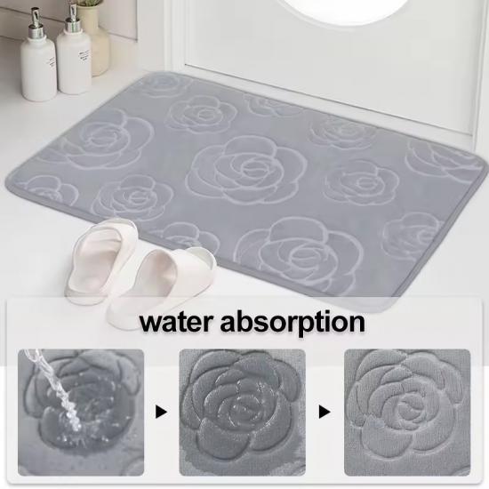 Набір килимків у ванну кімнату Rose 2 шт. 80 см Grey (128608) - фото 3 Набір килимків у ванну кімнату Rose 2 шт. 80 см Grey (128608) - фото 3