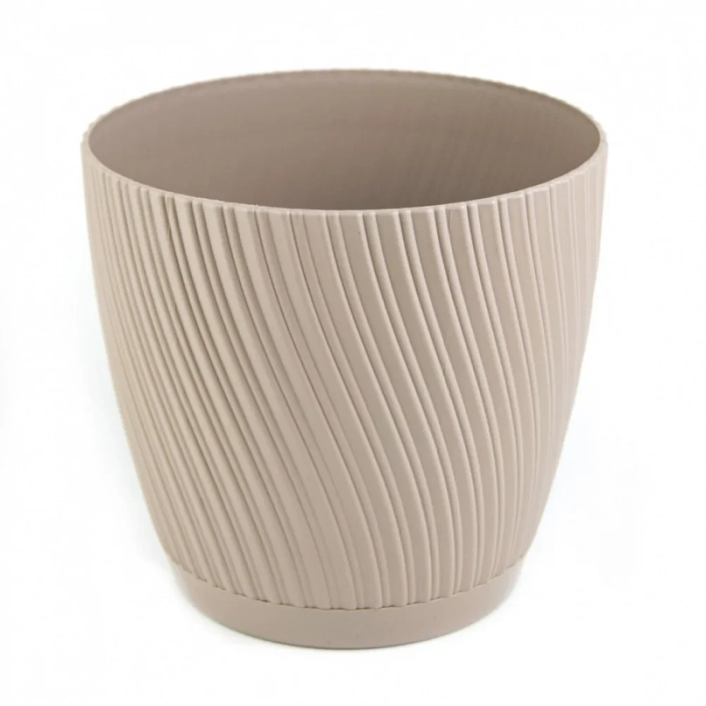Горшок для цветов Form-Plastic Мика круглый 6 л 23х21 см Серо-бежевый (7752762921)