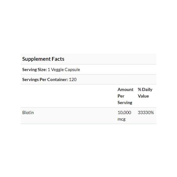 Биотин Doctor's Best 10000 mcg 120 Veg Caps (DRB-00373) - фото 3