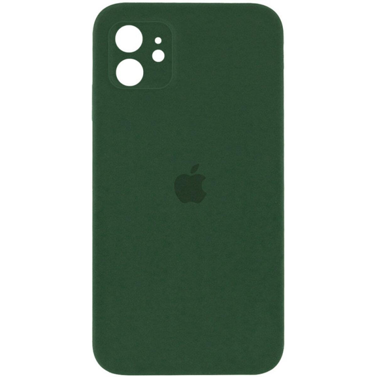 Противоударный чехол для Apple iPhone 12 Silicone Full Case AA Camera Protect / Atrovirens