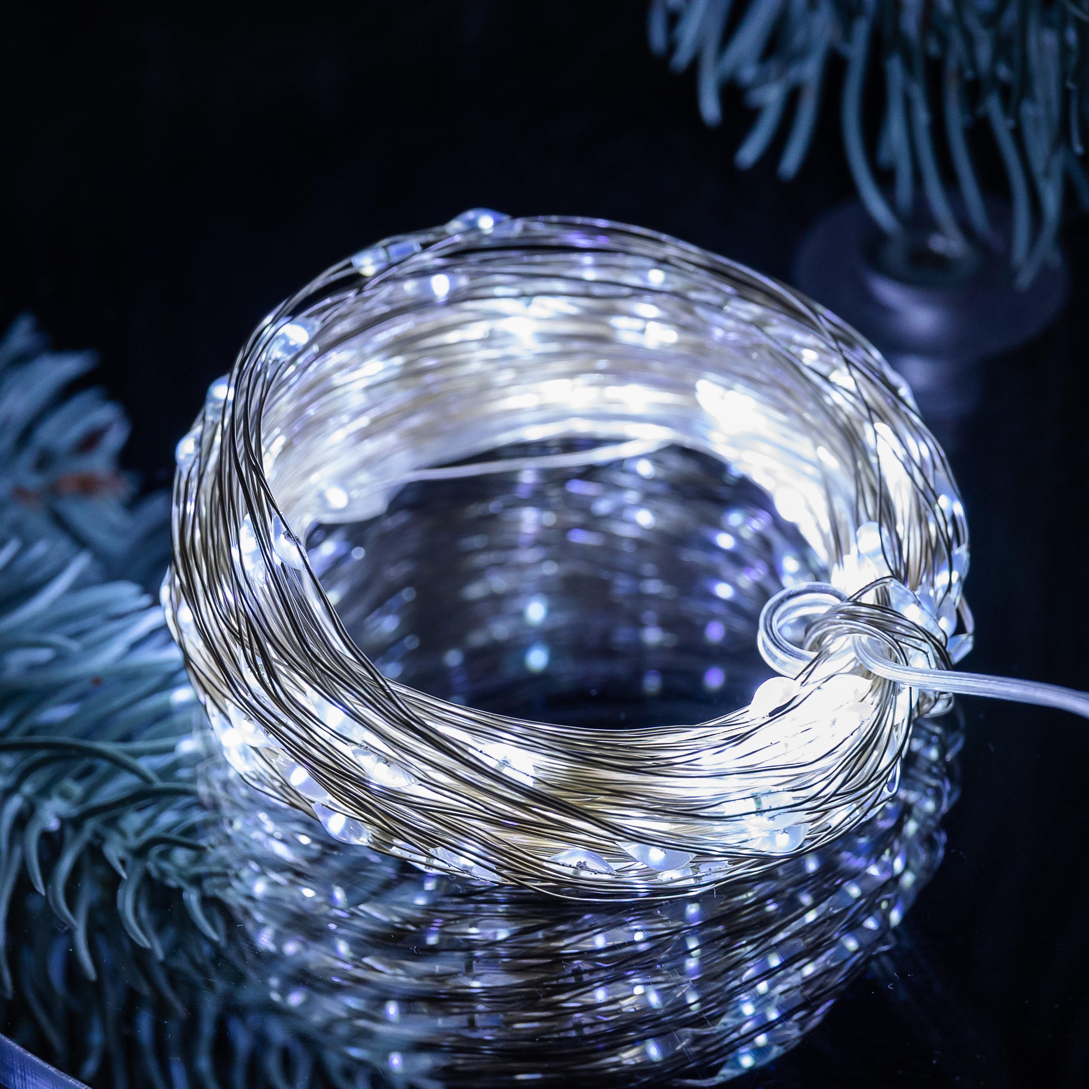 Гірлянда Роса нитка 200 LED USB 20 м Білий (USB200L20MWW)