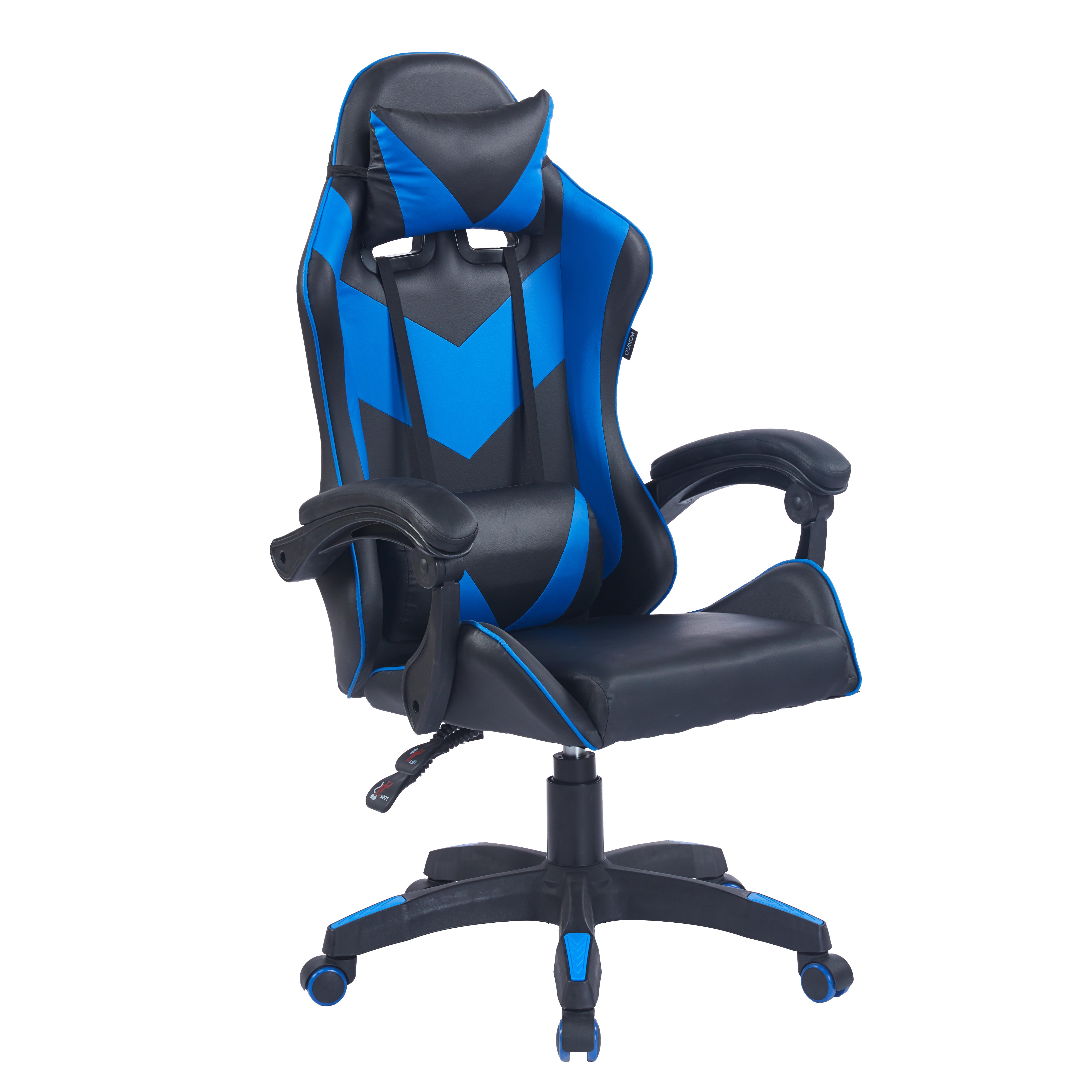 Геймерское кресло эргономичное с подушкой Bonro BN-086 Черно-синий (42401099)