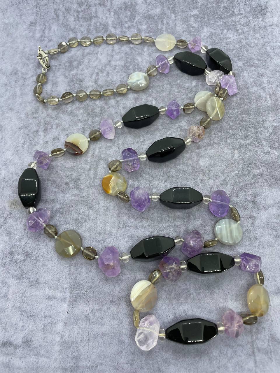 Бусы аметист 100 см Разноцветный (9800)