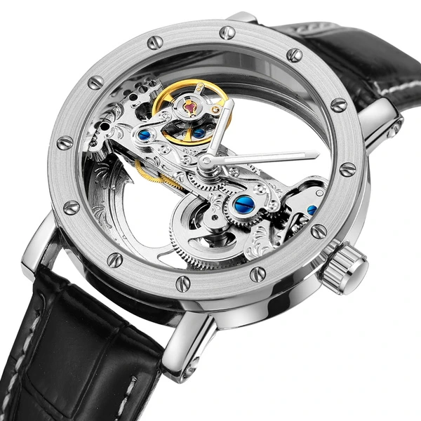 Годинник чоловічий механічний Forsining Air Silver (18199)