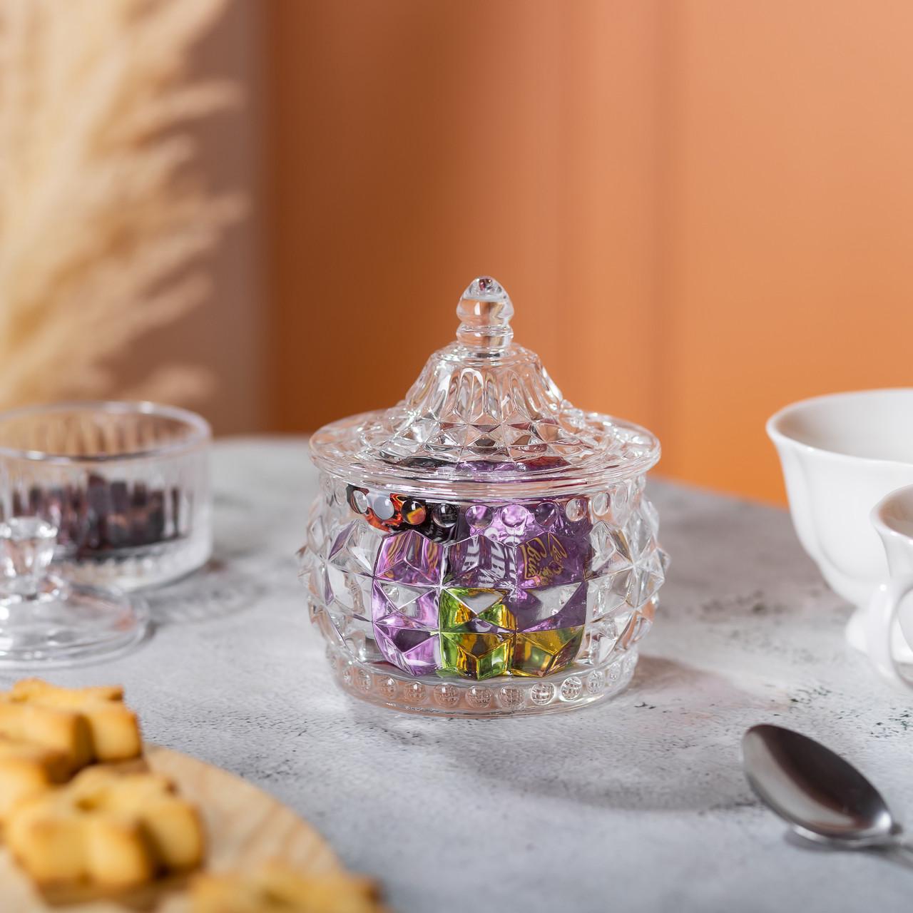 Стеклянная сахарница Glass Jay с крышкой в восточном стиле Ice Flowers Прозрачный - фото 5 Стеклянная сахарница Glass Jay с крышкой в восточном стиле Ice Flowers Прозрачный - фото 5