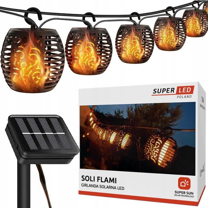 Гирлянда солнечная 20 м 20 лампочек SuperLED Flame с эффектом пламени IP65 (33977432)