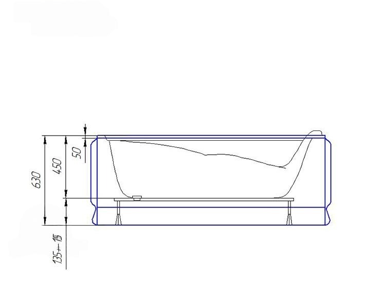 Ванна акрилова Redokss San RIMINI 1300x750 мм - фото 4