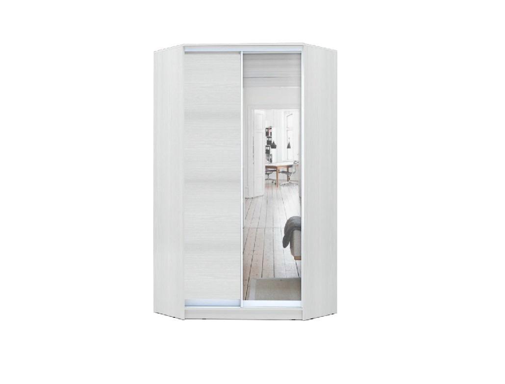 Шкаф-купе угловой Luхe ДСП/Зеркало со структурой 1350х2300х600 Белое дерево (63702)