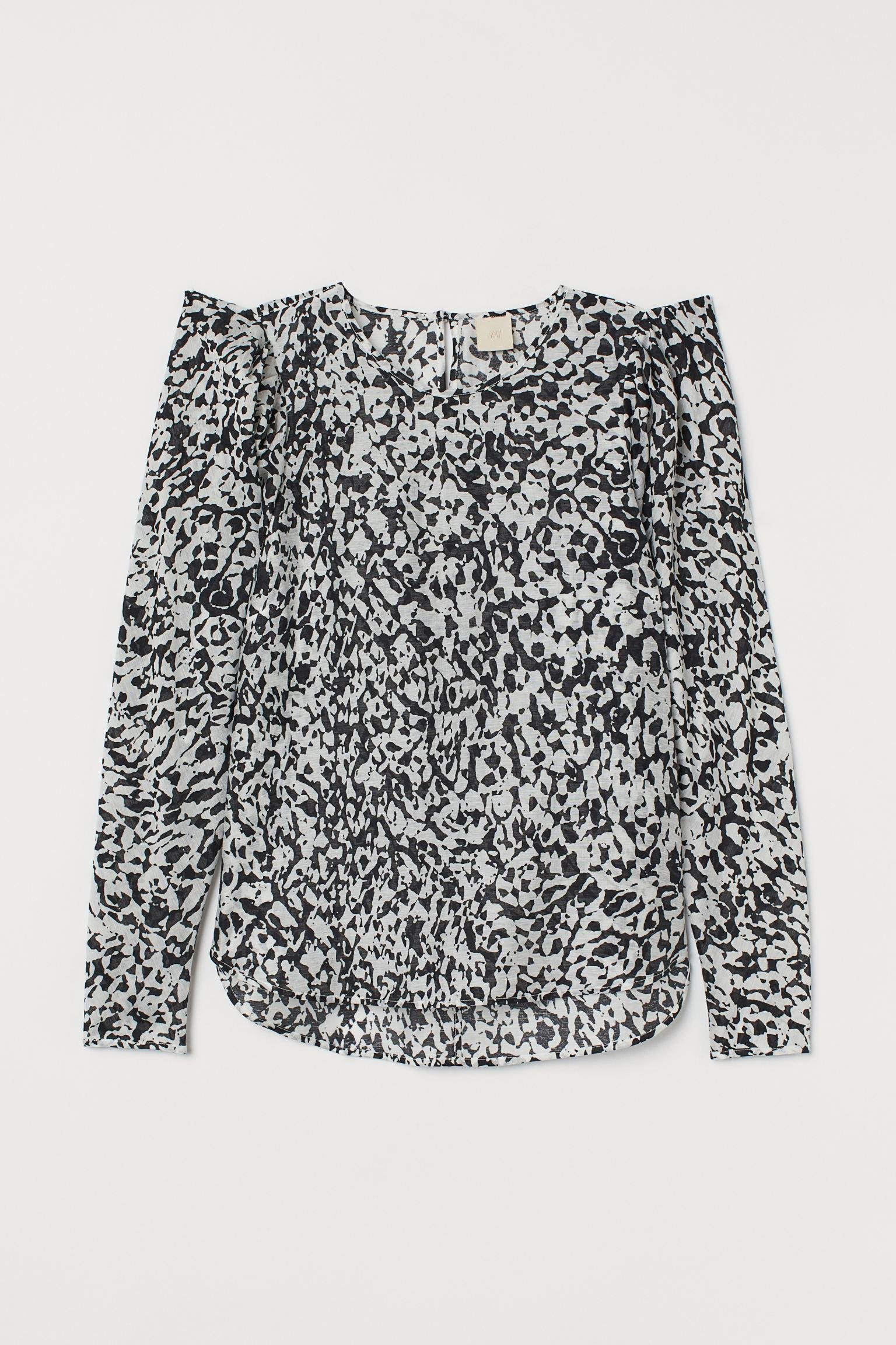 Блуза H&M Узор р. 36 Черно-белый (18068437531)