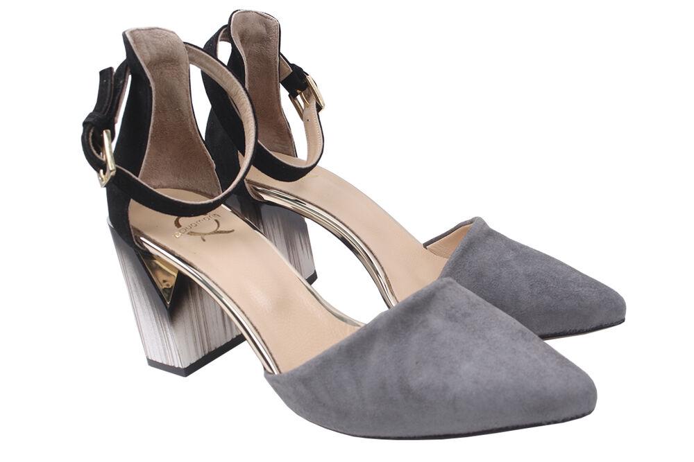 Туфли женские Aquamarin натуральная замша, серый (1721-20LT 36)