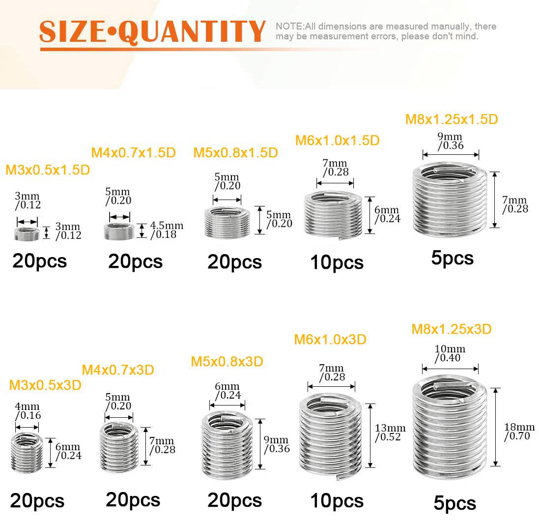 Резьбовые гужоны вкрутыши M3/M4/M5/M6/M8 Spec для ремонта резьбы 150 шт. (SP-170150) - фото 7 Резьбовые гужоны вкрутыши M3/M4/M5/M6/M8 Spec для ремонта резьбы 150 шт. (SP-170150) - фото 7