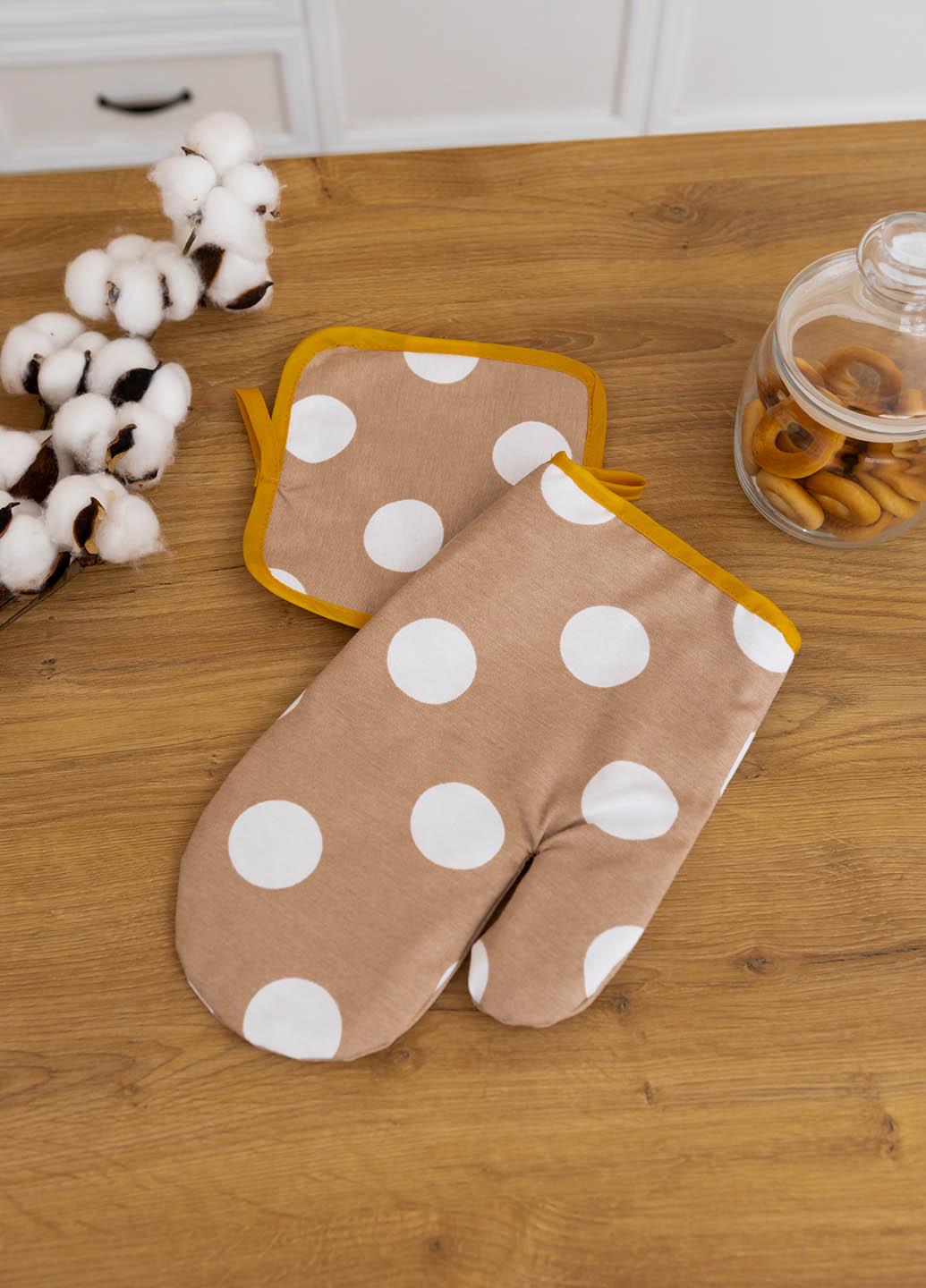 Набор варежка и прихватка водоотталкивающие Большой горошек (вгбрпв) - фото 2