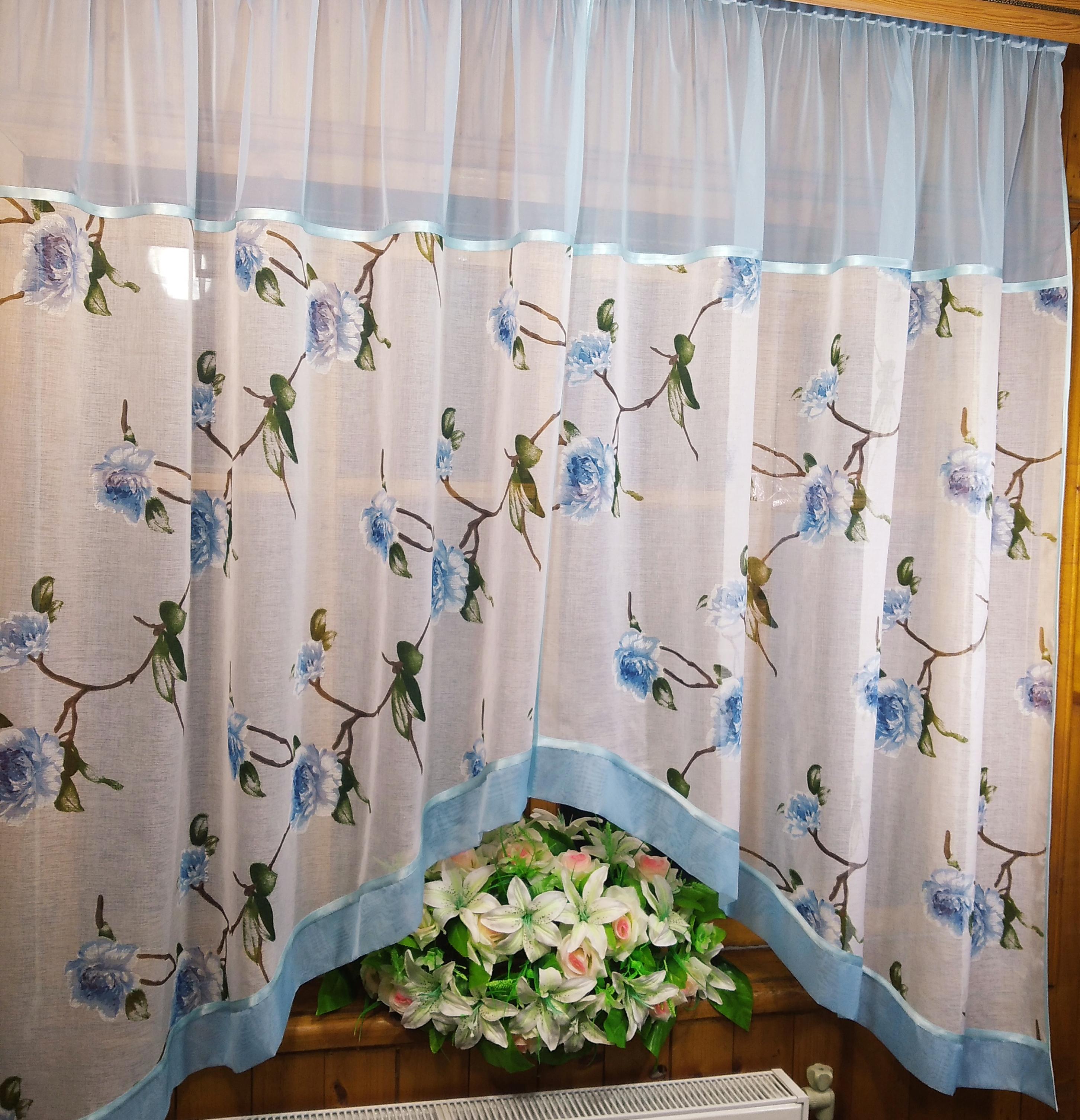 Занавеска готовая короткая арка Летиция с розрезом Голубая роза (840744147) - фото 2 Занавеска готовая короткая арка Летиция с розрезом Голубая роза (840744147) - фото 2