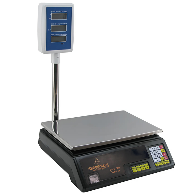 Весы торговые Crownberg DT-5053 электрические до 50 кг со стойкой (ML-04691)