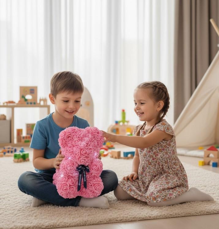 Мишка из роз 3D Teddy Flower с подсветкой 25 см Розовый (2104618745) - фото 11 Мишка из роз 3D Teddy Flower с подсветкой 25 см Розовый (2104618745) - фото 11