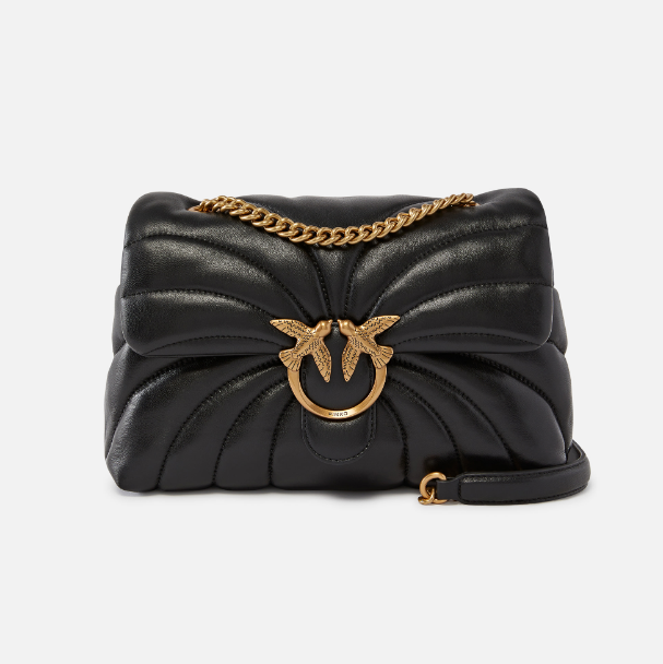 Жіноча сумка шкіряна Pinko Love Bag Puff Butterfly Big Чорний