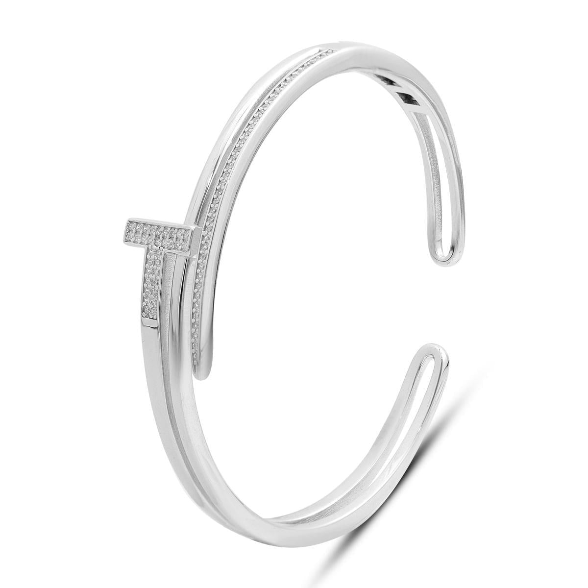 Браслет срібний відкритий з декоративним елементом