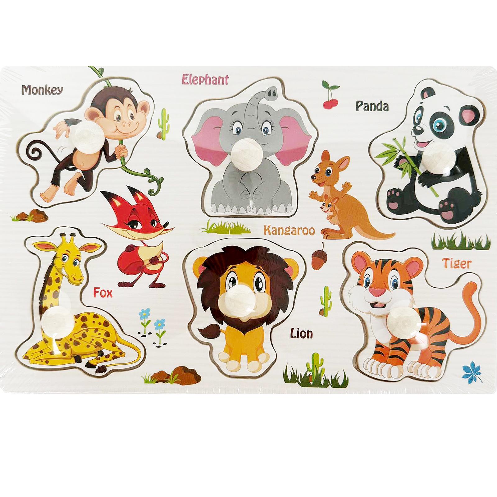 Пазлы деревянные Монтессори Экзотические Животные (18759746)