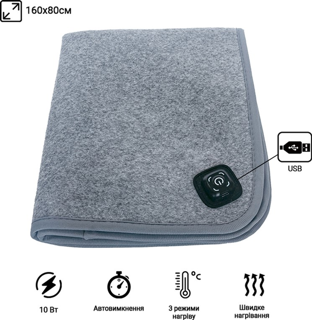 Электропростынь от повербанка с подогревом от USB 160х80 см - фото 2 Электропростынь от повербанка с подогревом от USB 160х80 см - фото 2
