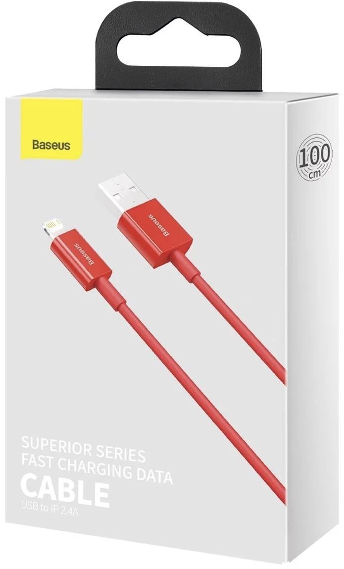 Кабель для заряджання iPhone BASEUS Superior Series Fast Charging Lightning 2,4 A 1 м Червоний (20786537) - фото 1