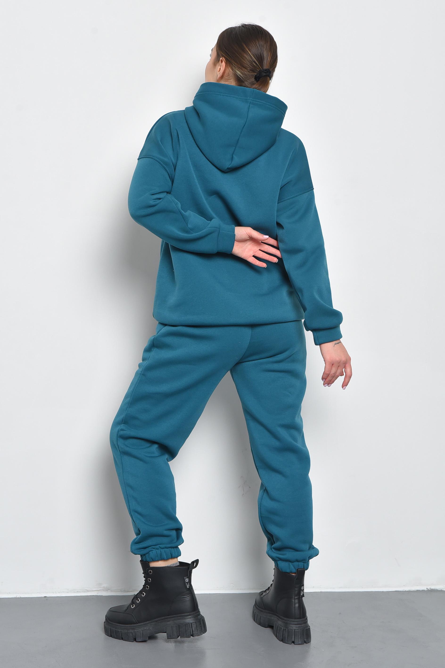 Спортивний костюм жіночий на флісі M-L Смарагдовий (168806) - фото 3 Спортивний костюм жіночий на флісі M-L Смарагдовий (168806) - фото 3