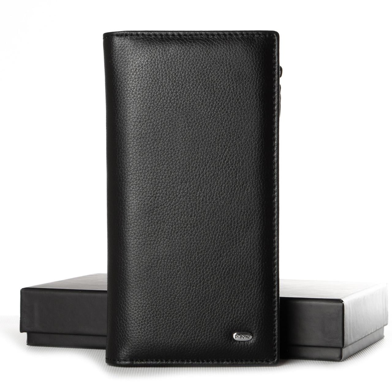 Гаманець Dr. Bond стильний натуральна шкіра Чорний (WMB-3M black)