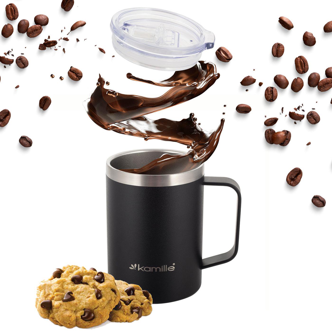 Термокружка з ручкою Kamille із нержавіючої сталі з поверхністю soft-touch 360 мл (14824031) - фото 2 Термокружка з ручкою Kamille із нержавіючої сталі з поверхністю soft-touch 360 мл (14824031) - фото 2