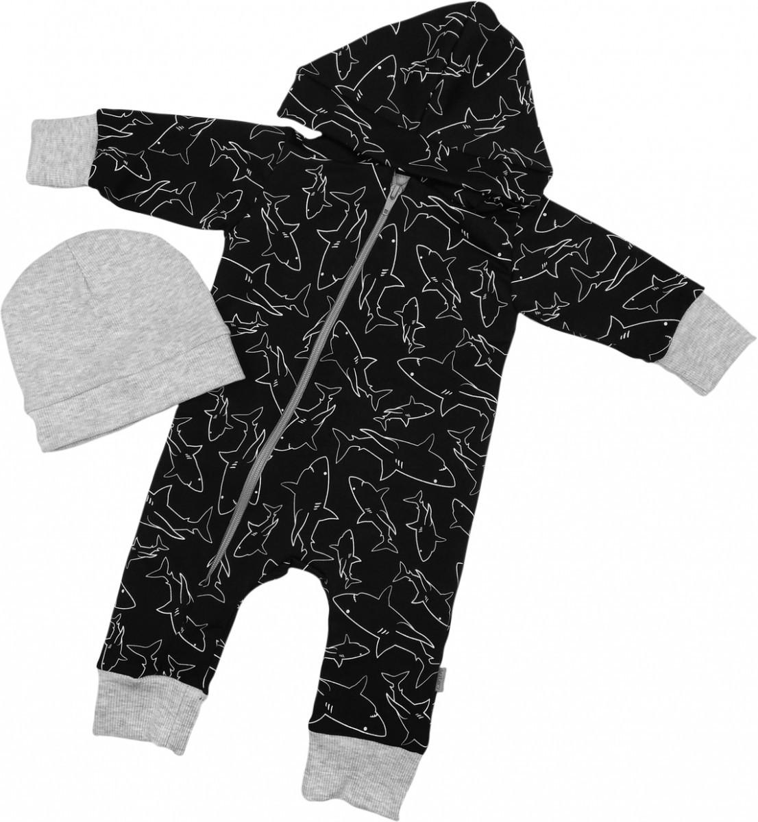 Комбинезон и шапочка Dexter's Акула 68 см Черный