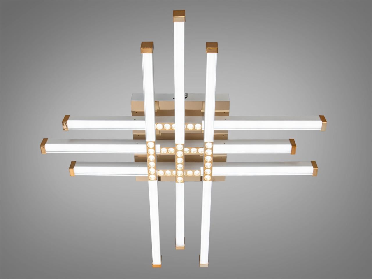 Люстра светодиодная для гостиной 2532WH+G dimmer Линии 80 Вт Белый/Золотой (2957216522)