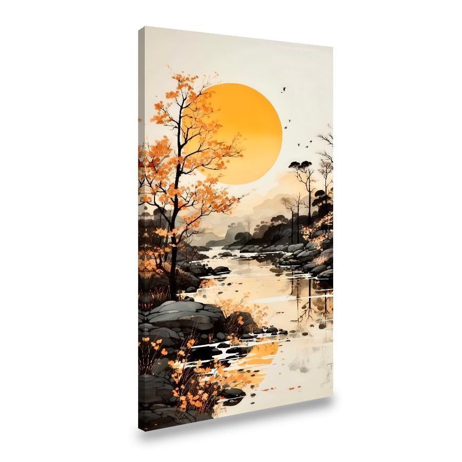 Картина на холсте Пейзаж с осенней рекой 80x40 см (167VP_L)