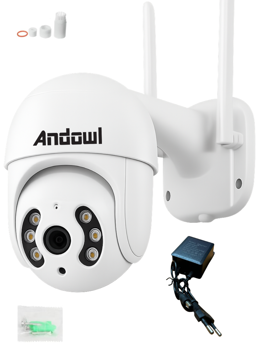 Камера видеонаблюдения уличная поворотная Andowl G636X1 IP WiFi 4K цветная ночная съемка двухсторонняя аудиосвязь Белый (965d3568)