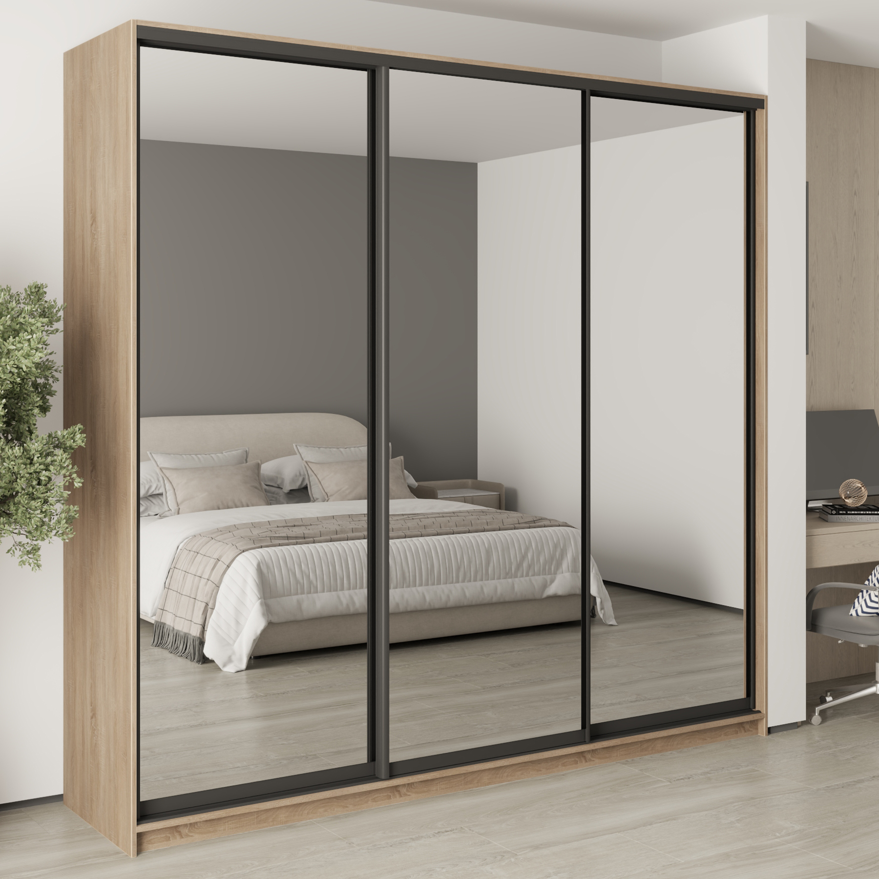 Шкаф-купе трехдверный Mebel Star Комбо BG MBS-9815 250х45х240 см Дуб сонома (1009804) Шкаф-купе трехдверный Mebel Star Комбо BG MBS-9815 250х45х240 см Дуб сонома (1009804)