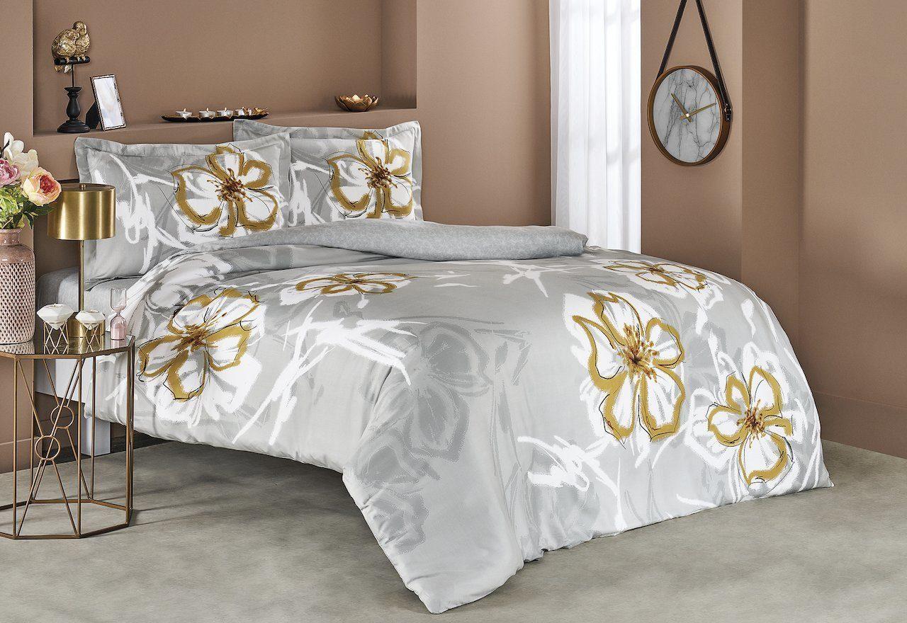 Постельное белье Tac Romy gri v03 евро Серый (svt 2000022282611)