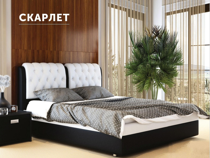 Кровать Скарлет 160х200 см Allure Ecru/White - фото 2