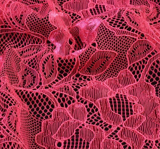 Тканина мереживне полотно стрейч квіти на сітці ширина 145 см Рожевий (11135.069) - фото 1 Тканина мереживне полотно стрейч квіти на сітці ширина 145 см Рожевий (11135.069) - фото 1