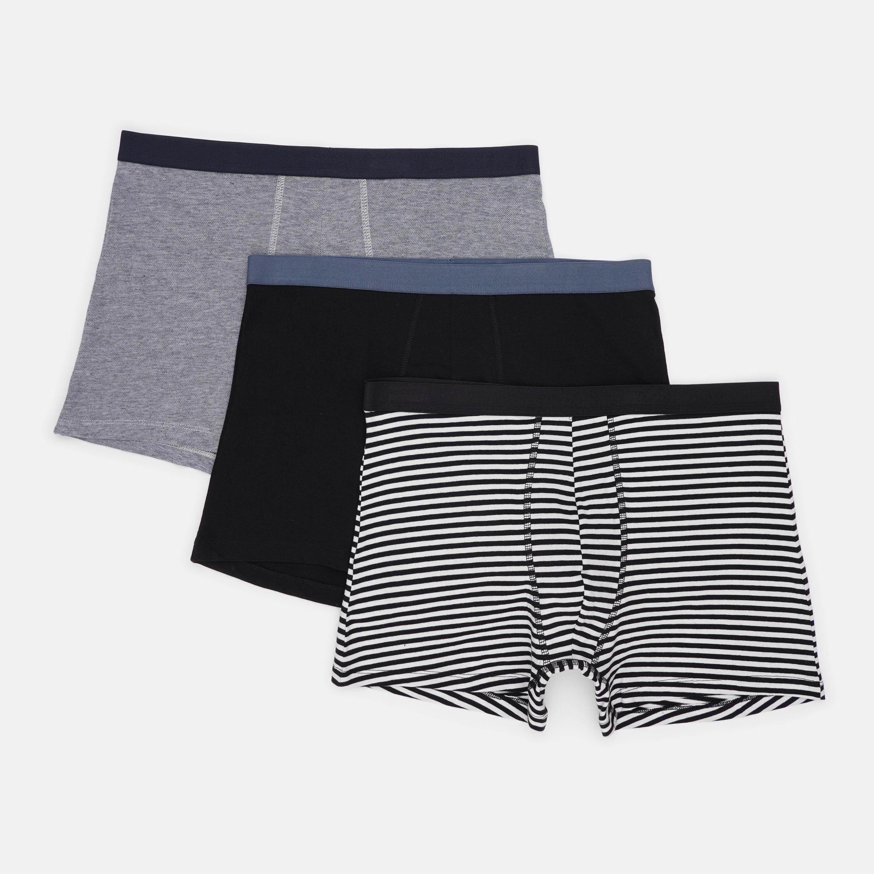 Труси Basic Collection смужка 3 шт. XL Синій/Чорний (1438090463)